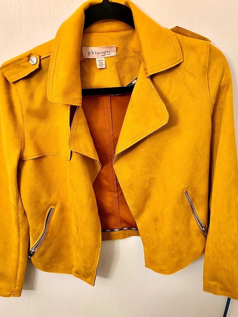 Philosophy Yellow Moto Jacket Size XS Like New